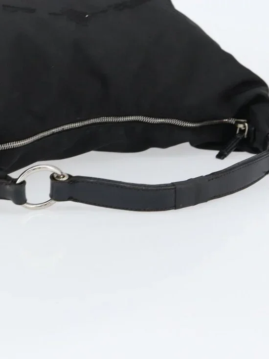 Authentic PRADA Shoulder Bag Nylon Black Silver - Picture 14 of 16